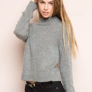 Brandy Melville Grey Mock-Neck Sweater